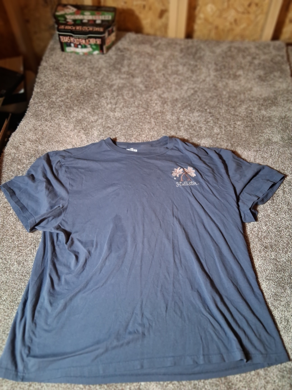 Hollister Co Gray Embroidered Palm Tree Graphic Tee Casual Men's Size Xxl